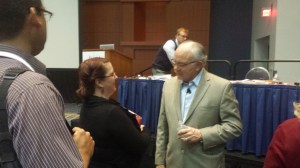 Jack Phillips (right) discussing ROI at ASTD 2014.