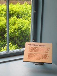 Exhibit label for a window at the Gaylord Building in Lockport, Illinois.