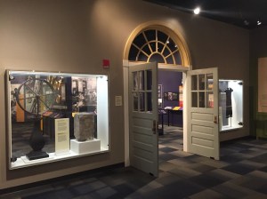 Wall between two exhibitions at the Delaware Historical Society.